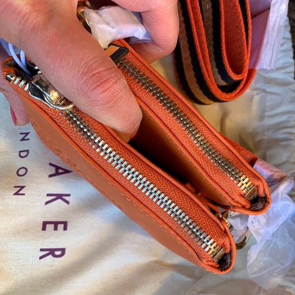 Authentic TED BAKER LONDON LOGO Leather double zip Crosby - Picture 6 of 15